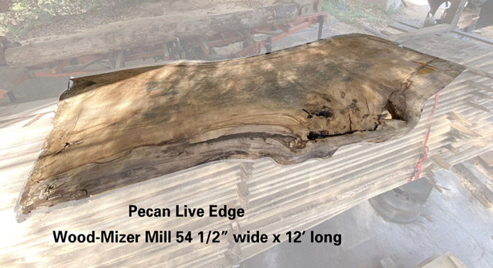 Pecan North Florida Sawmil extra large pecan live edge slab